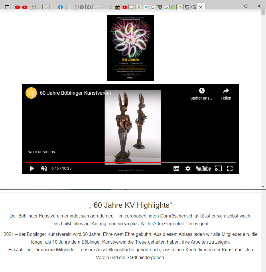 Online Ausstellung im Rahmen 60 Jahre Kunstverein BB