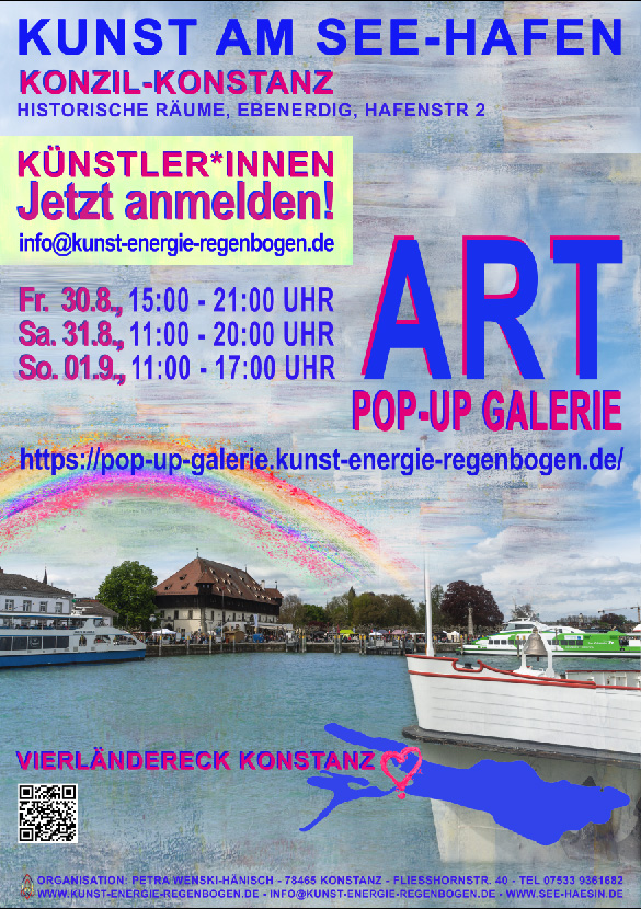 Plakat zur Kunst am See-Hafen ART-Pop-Up Galerie im Konzil in Konstanz