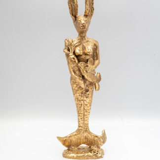 See-Häsin | Bronze, stehend, poliert, Vorderseite | Petra Wenski-Hänisch