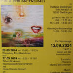 Ausstellungsplakat für die Ausstellung der Künstlerin Petra Wenski-Hänisch im Rathaus Steisslingen