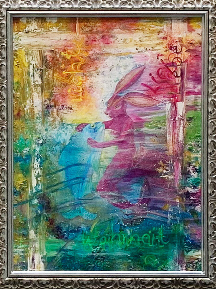Gemälde See-Häsin mit Rahmen | Petra Wenski-Hänisch | Acryl auf Leinwand