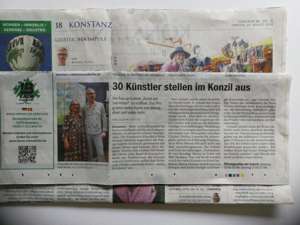 Artikel im Südkurier zur Kunst am See-Hafen 2024