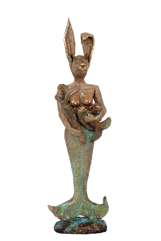 Bronzeskulptur See-Häsin | Petra Wenski-Hänisch | Bronzeguss