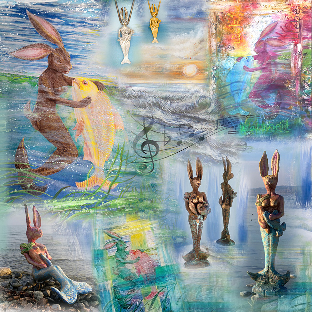 Collage | Musik und See-Häsin | Künstlerin Petra Wenski-Hänisch