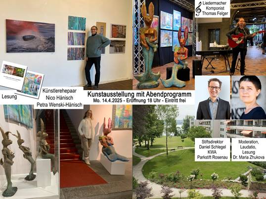 Collage zur Ausstellungseröffnung von Petra Wenski-Hänisch und Nico Hänisch im KWA Parkstift Rosenau