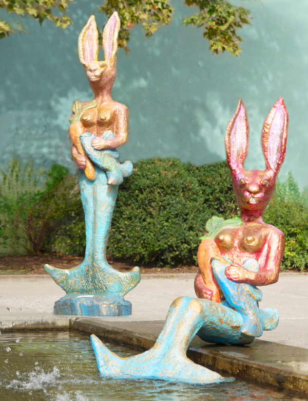 See-Häsin Statuen | Augustiner-Brunnen Konstanz | Künstlerin Petra Wenski-Hänisch